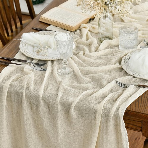 Tischläufer gaze boho beige - tischläufer,
